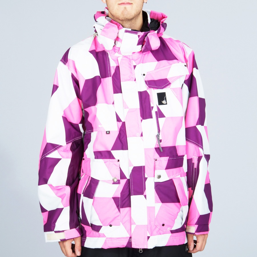 Special Blend Utility Snowboard Jacket, L, Pink / White / Purple